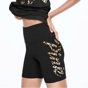 PINK Victoria's Secret Black and Gold Bike Shorts